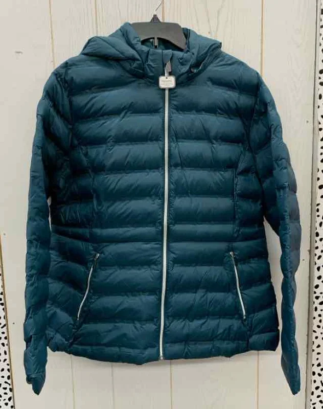 Time & Tru Teal Womens Size XL Jacket (Outdoor) Notch Collar Peter Pan Collar Cowl Neck Time & Tru Teal Womens Size XL Jacket (Outdoor) Notch Collar Peter Pan Collar Cowl Neck