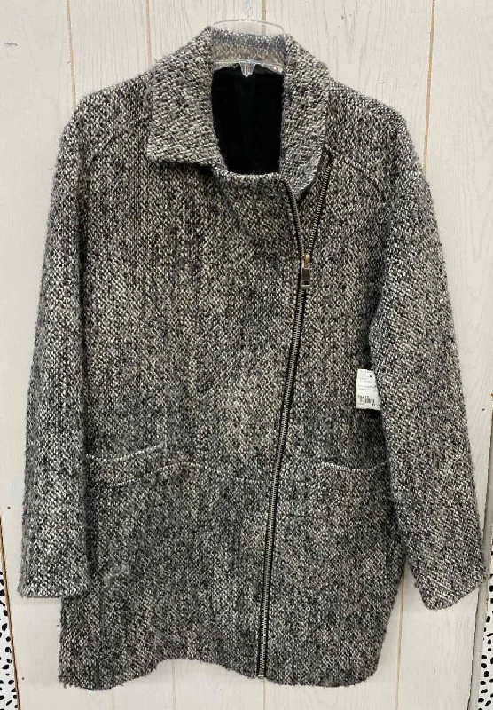 TopShop Gray Womens Size 12 Jacket (Outdoor) Wool Fabric Cashmere Fabric Tweed Fabric TopShop Gray Womens Size 12 Jacket (Outdoor) Wool Fabric Cashmere Fabric Tweed Fabric