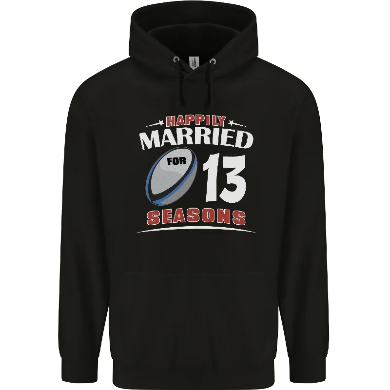 13 Year Wedding Anniversary 13th Rugby Mens 80% Cotton Hoodie Hoodie with Front Slit Layering Stylish 13 Year Wedding Anniversary 13th Rugby Mens 80% Cotton Hoodie Hoodie with Front Slit Layering Stylish