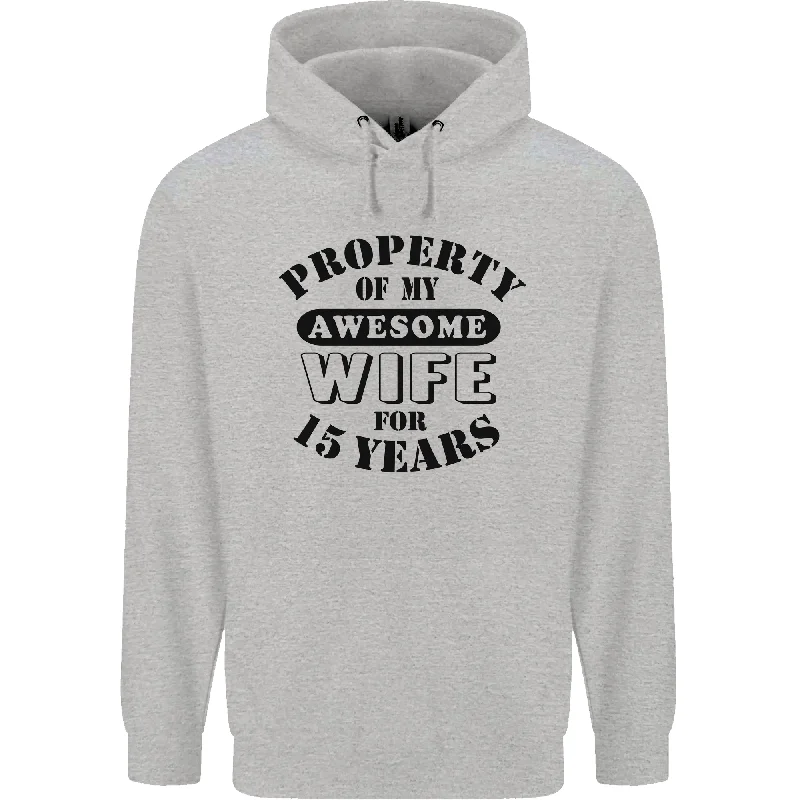 15th Wedding Anniversary 15 Year Funny Wife Mens 80% Cotton Hoodie Hoodie with Ribbed Cuffs Snug Fit Comfort 15th Wedding Anniversary 15 Year Funny Wife Mens 80% Cotton Hoodie Hoodie with Ribbed Cuffs Snug Fit Comfort