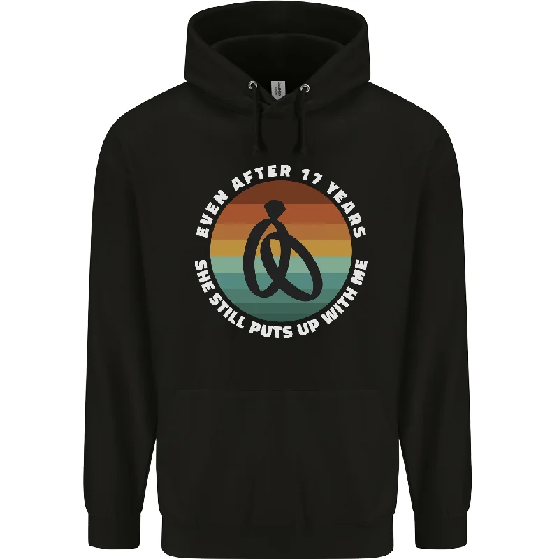 17 Year Wedding Anniversary 17th Marriage Mens 80% Cotton Hoodie Hoodie with Double Zipper Versatile Adjustable 17 Year Wedding Anniversary 17th Marriage Mens 80% Cotton Hoodie Hoodie with Double Zipper Versatile Adjustable