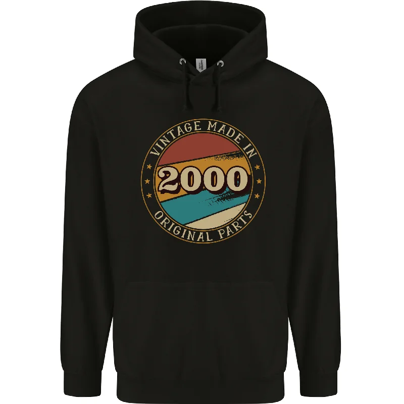 24th Birthday  Vintage Made In 2000 Mens 80% Cotton Hoodie