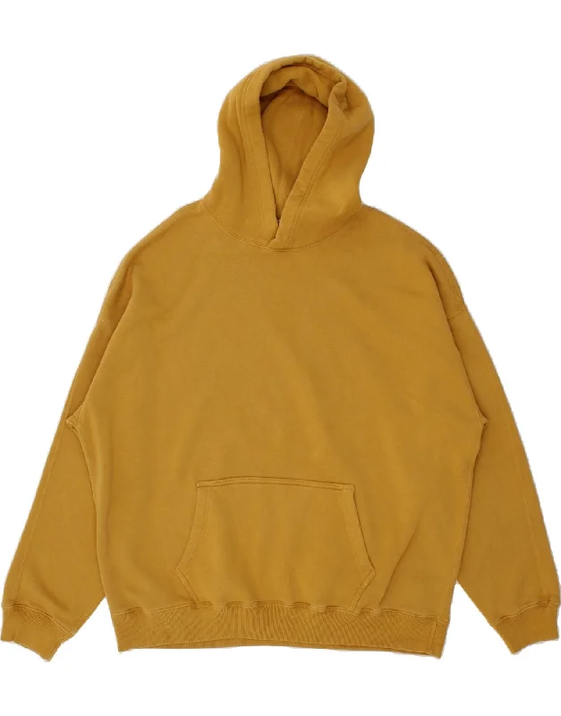 ABERCROMBIE & FITCH Womens Oversized Hoodie Jumper UK 18 XL Yellow Hoodie with Metallic Shiny Futuristic ABERCROMBIE & FITCH Womens Oversized Hoodie Jumper UK 18 XL Yellow Hoodie with Metallic Shiny Futuristic