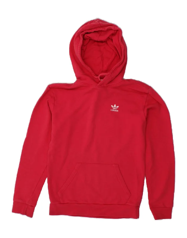 ADIDAS Womens Oversized Hoodie Jumper UK 6 XS Pink Cotton Hoodie with Thumb Holes Functional Cozy ADIDAS Womens Oversized Hoodie Jumper UK 6 XS Pink Cotton Hoodie with Thumb Holes Functional Cozy