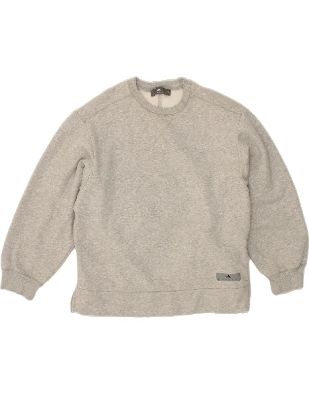 ADIDAS Womens Stella McCartney Sweatshirt Jumper UK 10 Small Grey Cotton Hoodie with Half-Zip Sporty Casual ADIDAS Womens Stella McCartney Sweatshirt Jumper UK 10 Small Grey Cotton Hoodie with Half-Zip Sporty Casual