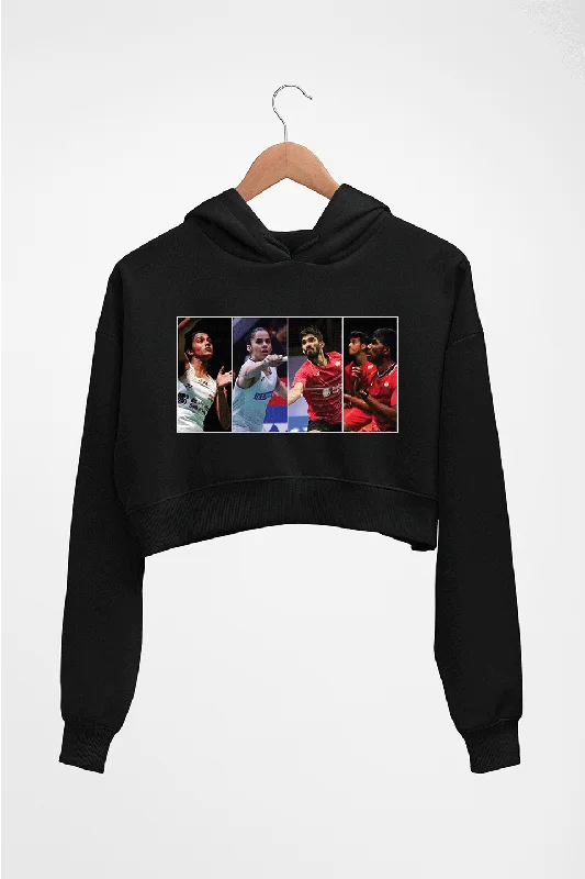 Badminton Players Crop HOODIE FOR WOMEN Hoodie with Double Zipper Versatile Adjustable Badminton Players Crop HOODIE FOR WOMEN Hoodie with Double Zipper Versatile Adjustable