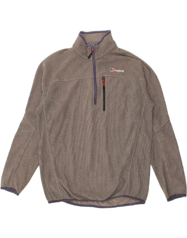 BERGHAUS Mens Zip Neck Sweatshirt Jumper Medium Grey Hoodie with Raglan Sleeves Sporty Comfortable BERGHAUS Mens Zip Neck Sweatshirt Jumper Medium Grey Hoodie with Raglan Sleeves Sporty Comfortable