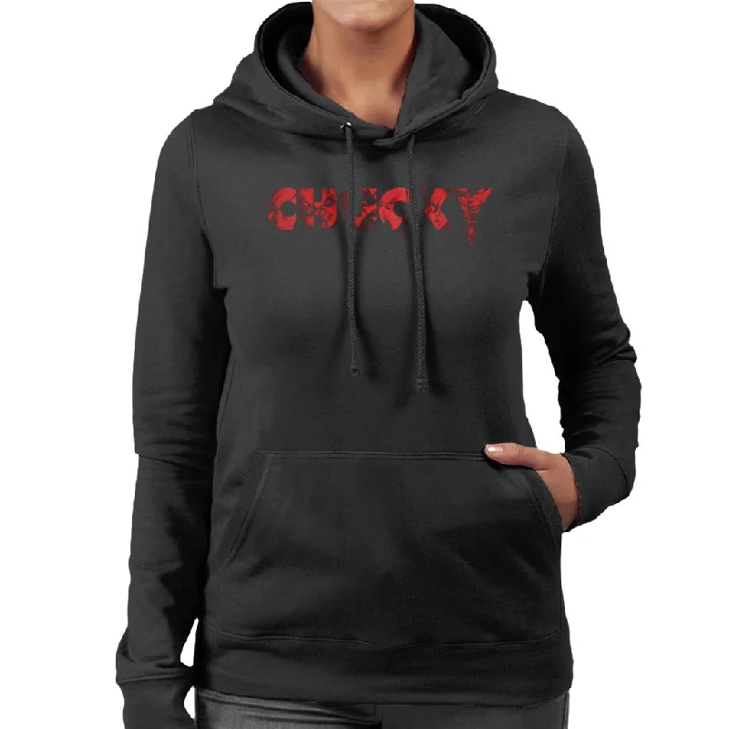 Child's Play Chucky Logo Bold Face Women's Hooded Sweatshirt