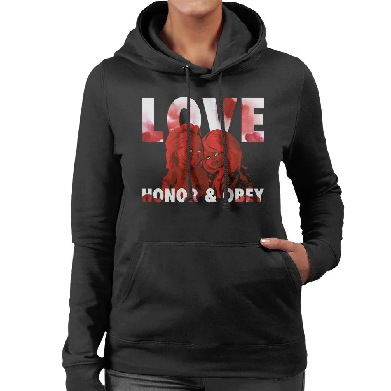 Chucky Tiffany Valentine Love Honor And Obey Women's Hooded Sweatshirt