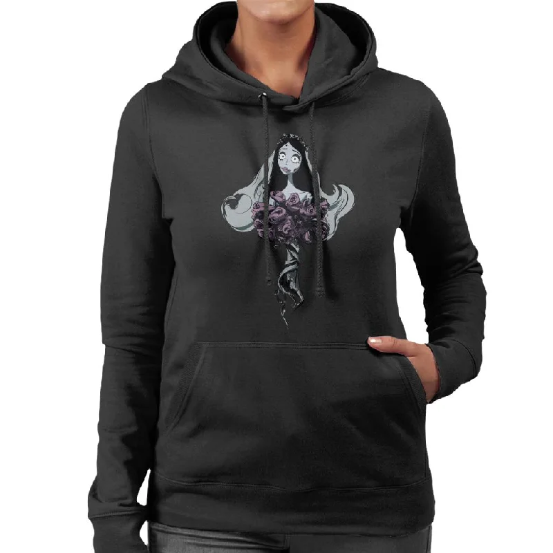 Corpse Bride Emily Red Roses Women's Hooded Sweatshirt