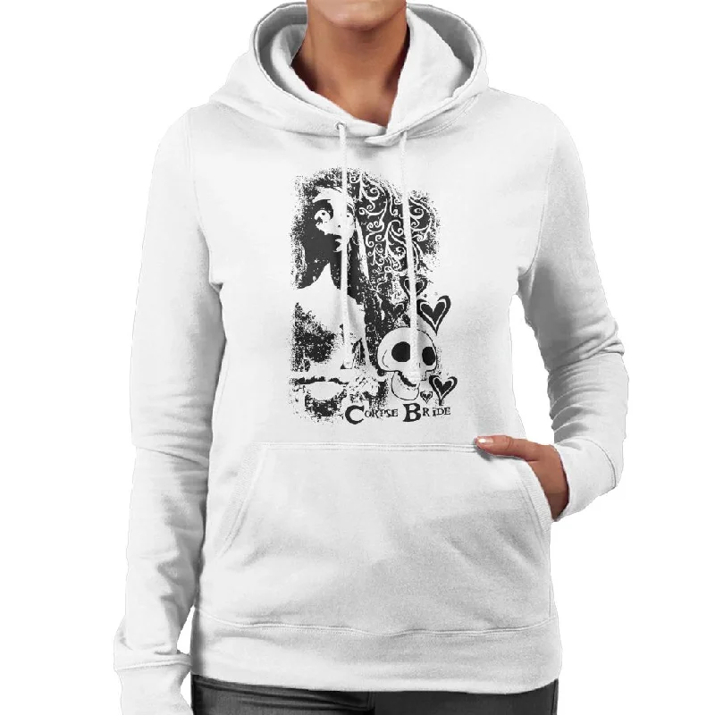 Corpse Bride Emily Skulls Women's Hooded Sweatshirt