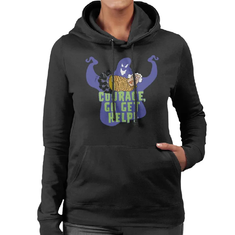 Courage The Cowardly Dog Halloween Muriel Go Get Help Women's Hooded Sweatshirt