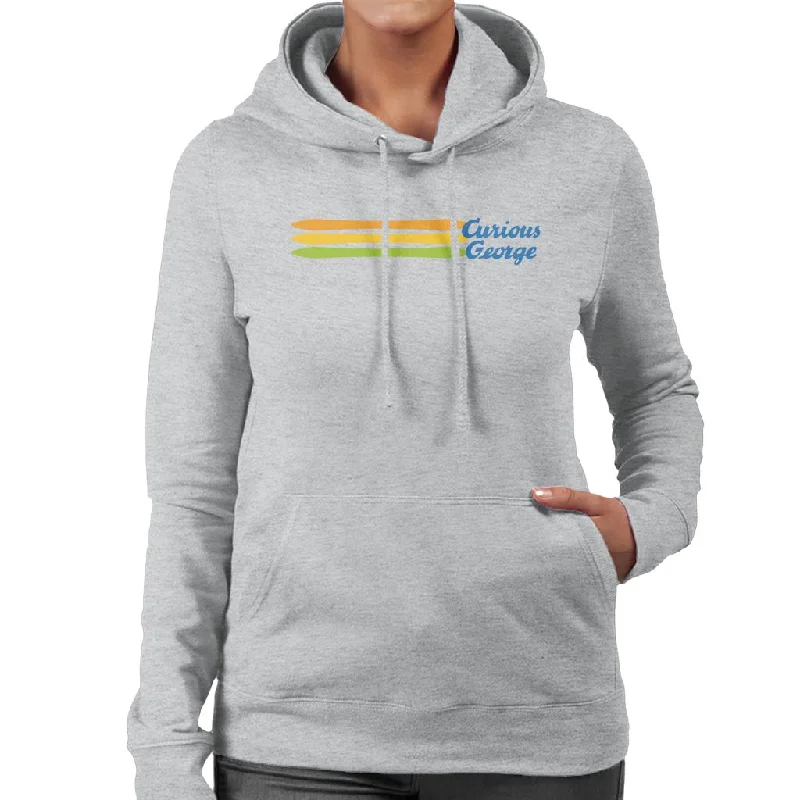 Curious George Blue Logo Women's Hooded Sweatshirt