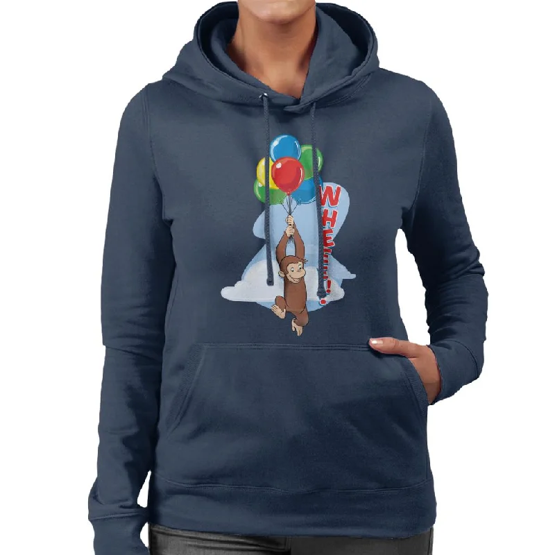 Curious George Floating On Balloons Women's Hooded Sweatshirt