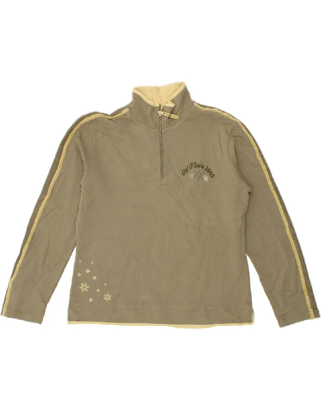 FAT FACE Womens Zip Neck Sweatshirt Jumper UK 16 Large Khaki Cotton Hoodie with Elastic Cuffs Stretchable Comfortable FAT FACE Womens Zip Neck Sweatshirt Jumper UK 16 Large Khaki Cotton Hoodie with Elastic Cuffs Stretchable Comfortable