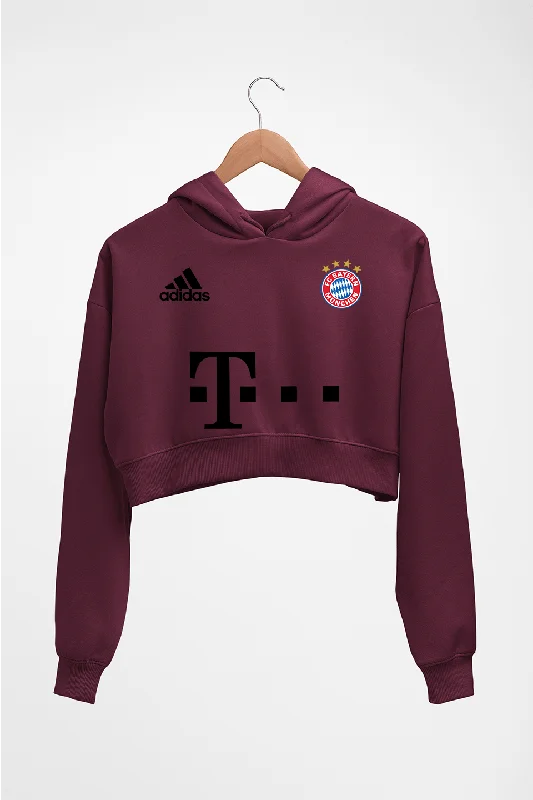 FC Bayern Munich 2021-22 Crop HOODIE FOR WOMEN Hoodie with Reflective Safety Nightwear FC Bayern Munich 2021-22 Crop HOODIE FOR WOMEN Hoodie with Reflective Safety Nightwear