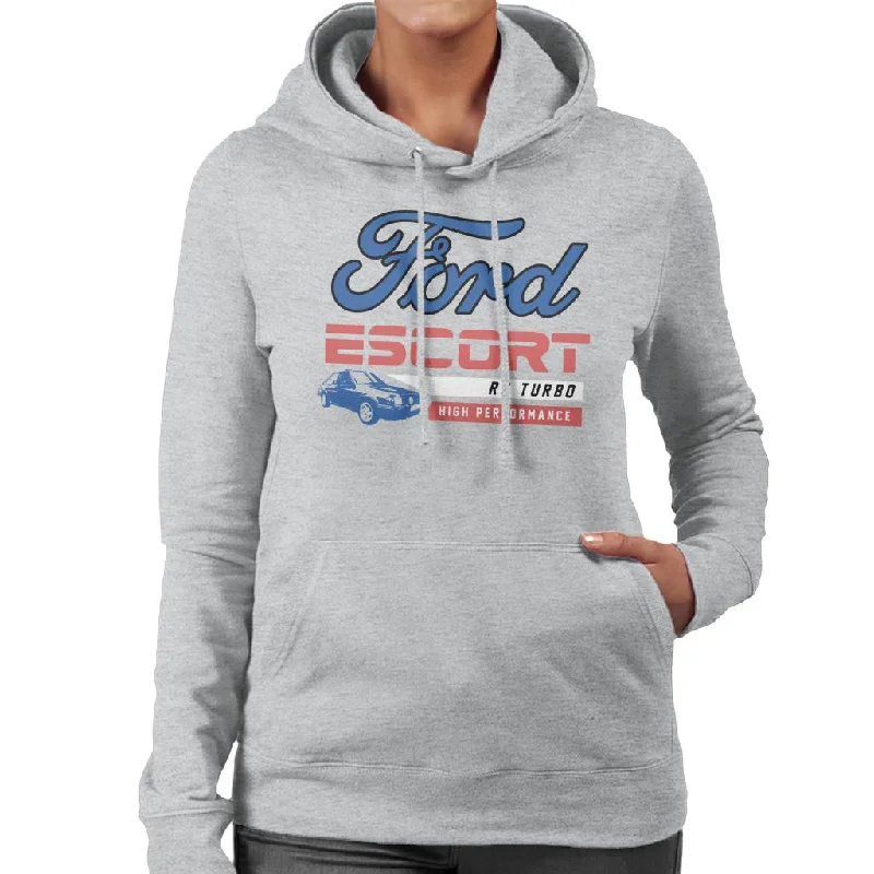 Ford Escort RS Turbo High Performance Women's Hooded Sweatshirt Hoodie with Hem Detail Decorative Unique Ford Escort RS Turbo High Performance Women's Hooded Sweatshirt Hoodie with Hem Detail Decorative Unique