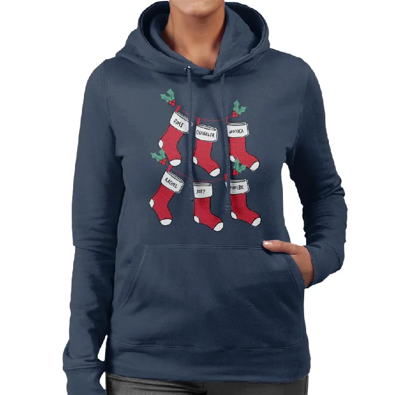 Friends Christmas Stockings Women's Hooded Sweatshirt Oversized Hoodie Comfort Casual Friends Christmas Stockings Women's Hooded Sweatshirt Oversized Hoodie Comfort Casual