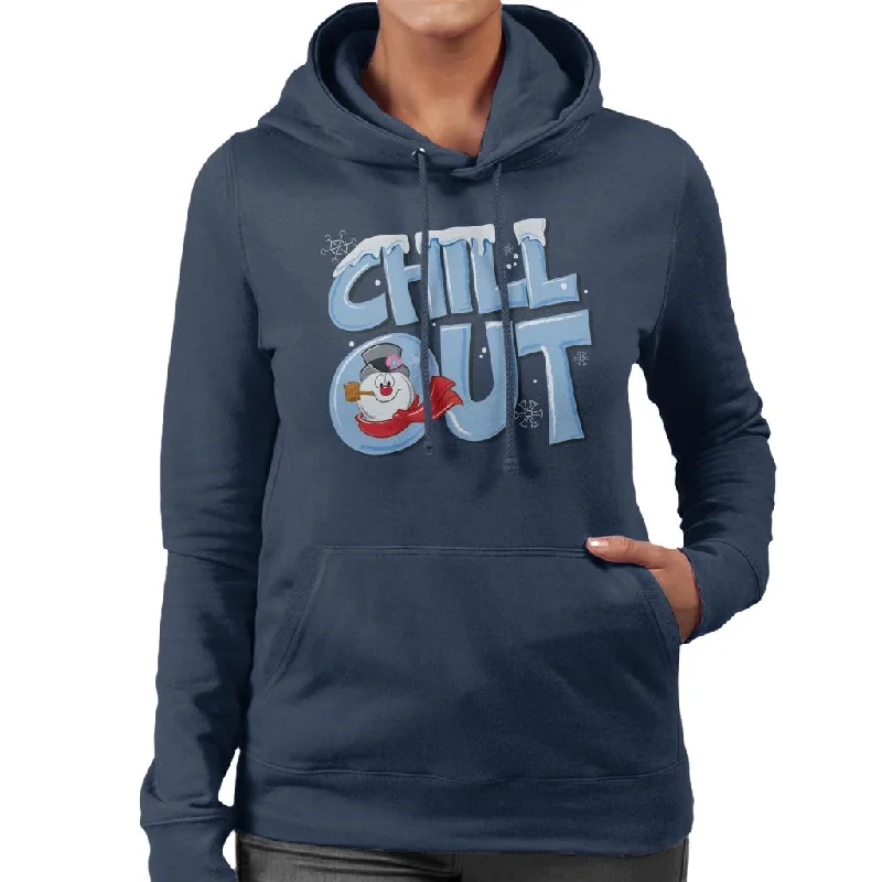 Frosty The Snowman Chill Out Women's Hooded Sweatshirt Hoodie with Belted Waist Structured Tailored Frosty The Snowman Chill Out Women's Hooded Sweatshirt Hoodie with Belted Waist Structured Tailored