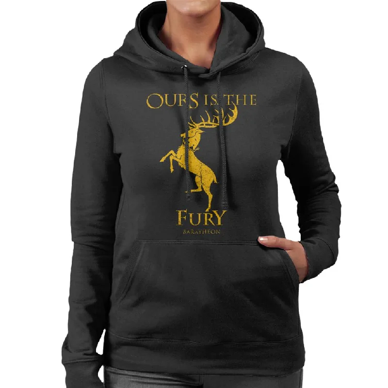 Game Of Thrones Baratheon Ours Is The Fury Women's Hooded Sweatshirt Hoodie with Rolled Sleeves Casual Relaxed Game Of Thrones Baratheon Ours Is The Fury Women's Hooded Sweatshirt Hoodie with Rolled Sleeves Casual Relaxed