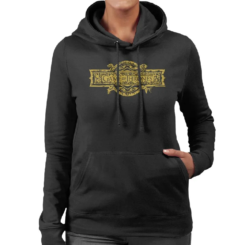 Game Of Thrones Opening Scene Logo Women's Hooded Sweatshirt Hoodie with Hidden Zipper Minimalist Clean Game Of Thrones Opening Scene Logo Women's Hooded Sweatshirt Hoodie with Hidden Zipper Minimalist Clean