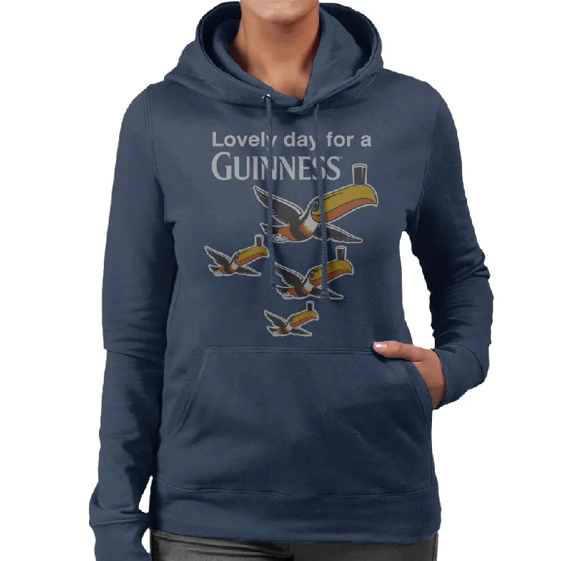 Guinness Toucans Lovely Day For A Guinness Women's Hooded Sweatshirt Hoodie with Toggle Buttons Decorative Unique Guinness Toucans Lovely Day For A Guinness Women's Hooded Sweatshirt Hoodie with Toggle Buttons Decorative Unique