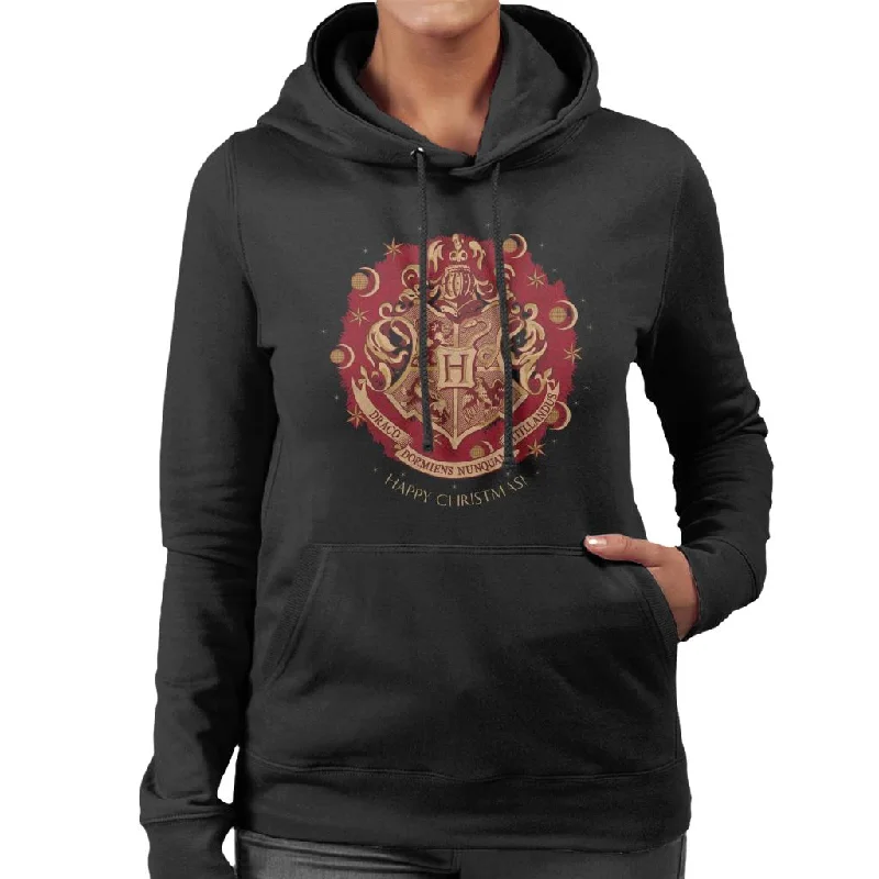 Harry Potter Christmas Hogwarts Crest Women's Hooded Sweatshirt Hoodie with Hem Detail Decorative Unique Harry Potter Christmas Hogwarts Crest Women's Hooded Sweatshirt Hoodie with Hem Detail Decorative Unique