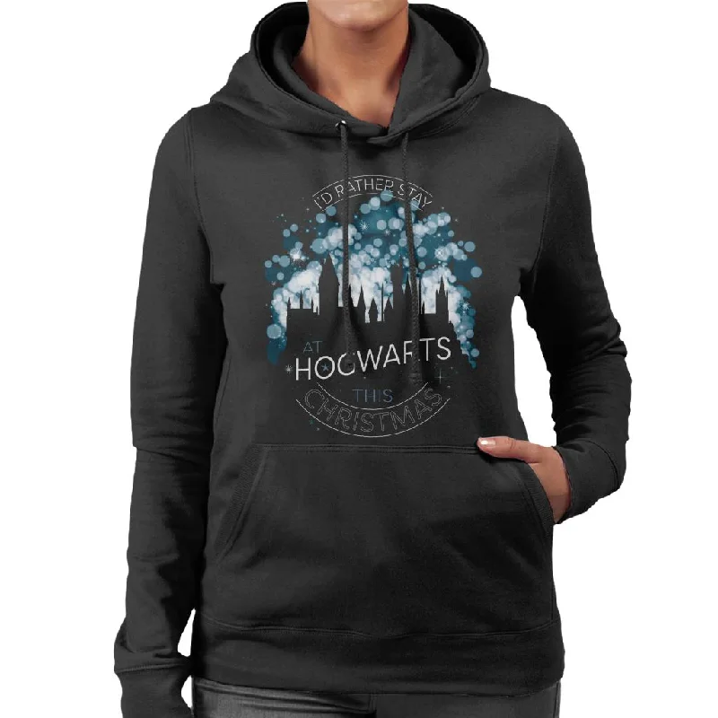 Harry Potter Christmas Staying At Hogwarts This Xmas Women's Hooded Sweatshirt Hoodie with Oversized Fit Loose Comfortable Harry Potter Christmas Staying At Hogwarts This Xmas Women's Hooded Sweatshirt Hoodie with Oversized Fit Loose Comfortable
