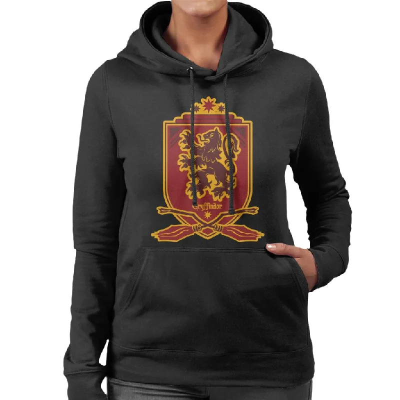 Harry Potter Gryffindor Quidditch Crest Women's Hooded Sweatshirt Hoodie with Cuffed Sleeves Snug Secure Harry Potter Gryffindor Quidditch Crest Women's Hooded Sweatshirt Hoodie with Cuffed Sleeves Snug Secure