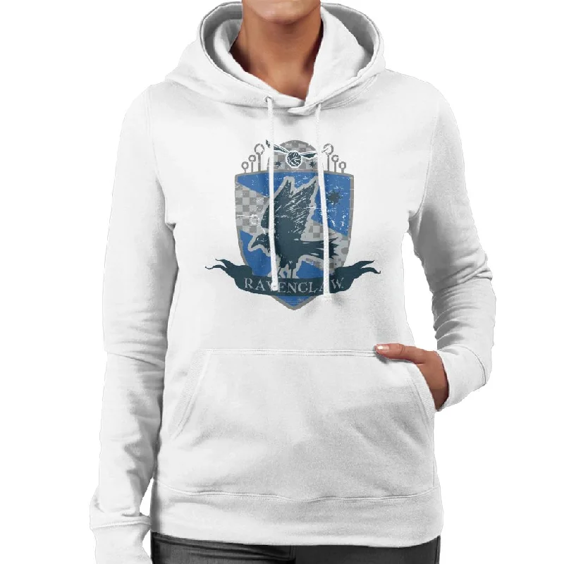 Harry Potter Ravenclaw Quidditch Distressed Shield Women's Hooded Sweatshirt Hoodie Jacket Zipper Layering Harry Potter Ravenclaw Quidditch Distressed Shield Women's Hooded Sweatshirt Hoodie Jacket Zipper Layering