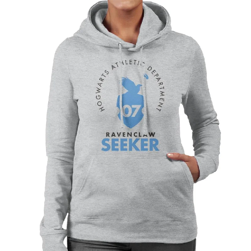Harry Potter Ravenclaw Quidditch Seeker Women's Hooded Sweatshirt Hoodie with Hem Applique Textured Unique Harry Potter Ravenclaw Quidditch Seeker Women's Hooded Sweatshirt Hoodie with Hem Applique Textured Unique