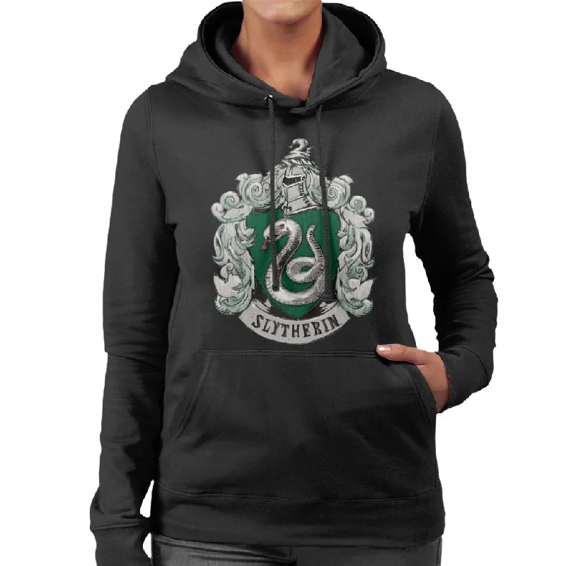 Harry Potter Slytherin House Crest Women's Hooded Sweatshirt Hoodie with Monochrome Minimalist Simple Harry Potter Slytherin House Crest Women's Hooded Sweatshirt Hoodie with Monochrome Minimalist Simple