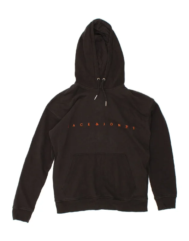 JACK & JONES Mens Graphic Hoodie Jumper Medium Black Cotton Hoodie with Neon Bright Vibrant JACK & JONES Mens Graphic Hoodie Jumper Medium Black Cotton Hoodie with Neon Bright Vibrant