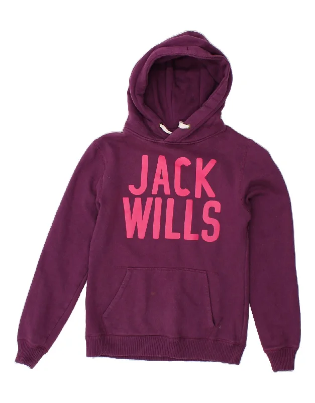 JACK WILLS Womens Graphic Hoodie Jumper UK 12 Medium Purple Cotton Hoodie with Ribbed Neckline Snug Warm JACK WILLS Womens Graphic Hoodie Jumper UK 12 Medium Purple Cotton Hoodie with Ribbed Neckline Snug Warm