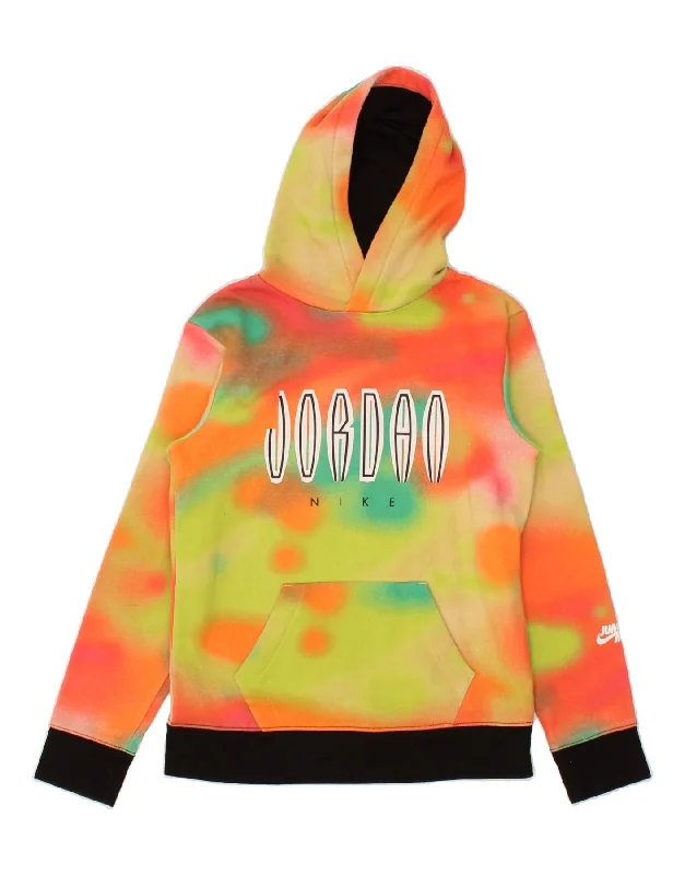JORDAN Boys Graphic Hoodie Jumper 12-13 Years Large Multicoloured Tie Dye Hoodie with Color Block Contrast Stylish JORDAN Boys Graphic Hoodie Jumper 12-13 Years Large Multicoloured Tie Dye Hoodie with Color Block Contrast Stylish