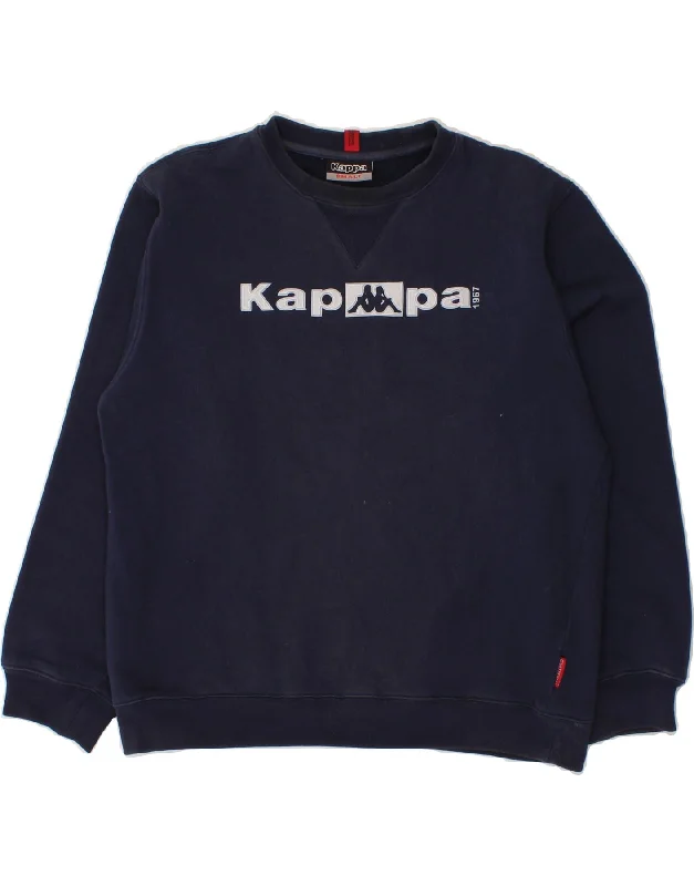 KAPPA Mens Graphic Sweatshirt Jumper Small Navy Blue