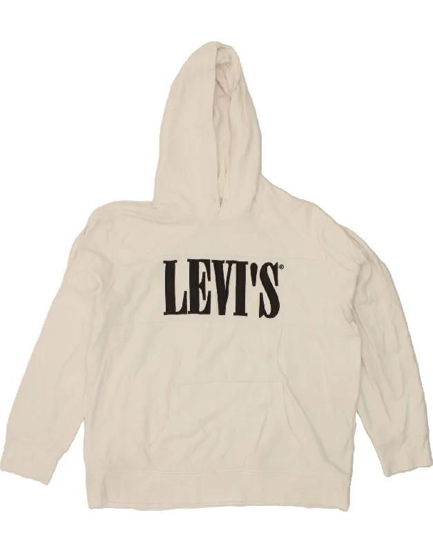 LEVI'S Mens Graphic Hoodie Jumper 2XL White Cotton Hoodie with Rhinestones Sparkly Elegant LEVI'S Mens Graphic Hoodie Jumper 2XL White Cotton Hoodie with Rhinestones Sparkly Elegant