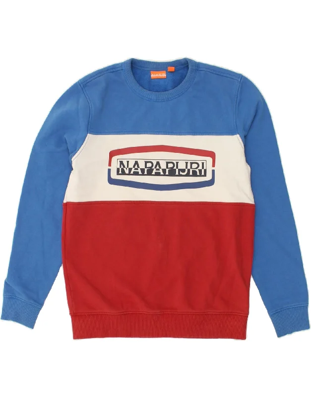 NAPAPIJRI Mens Graphic Sweatshirt Jumper Small Multicoloured Cotton