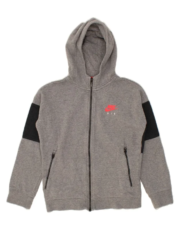 NIKE Boys Zip Hoodie Sweater 12-13 Years Large Grey Colourblock Hoodie with Hood Adjustable Protection NIKE Boys Zip Hoodie Sweater 12-13 Years Large Grey Colourblock Hoodie with Hood Adjustable Protection