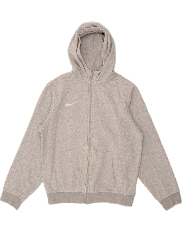 NIKE Boys Zip Hoodie Sweater 13-14 Years XL Grey Cotton Hoodie with Hem Ribbing Snug Secure NIKE Boys Zip Hoodie Sweater 13-14 Years XL Grey Cotton Hoodie with Hem Ribbing Snug Secure