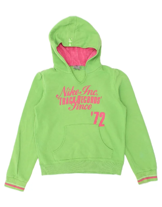 NIKE Girls Graphic Hoodie Jumper 13-14 Years XL Green Hoodie with Hood Adjustable Protection NIKE Girls Graphic Hoodie Jumper 13-14 Years XL Green Hoodie with Hood Adjustable Protection