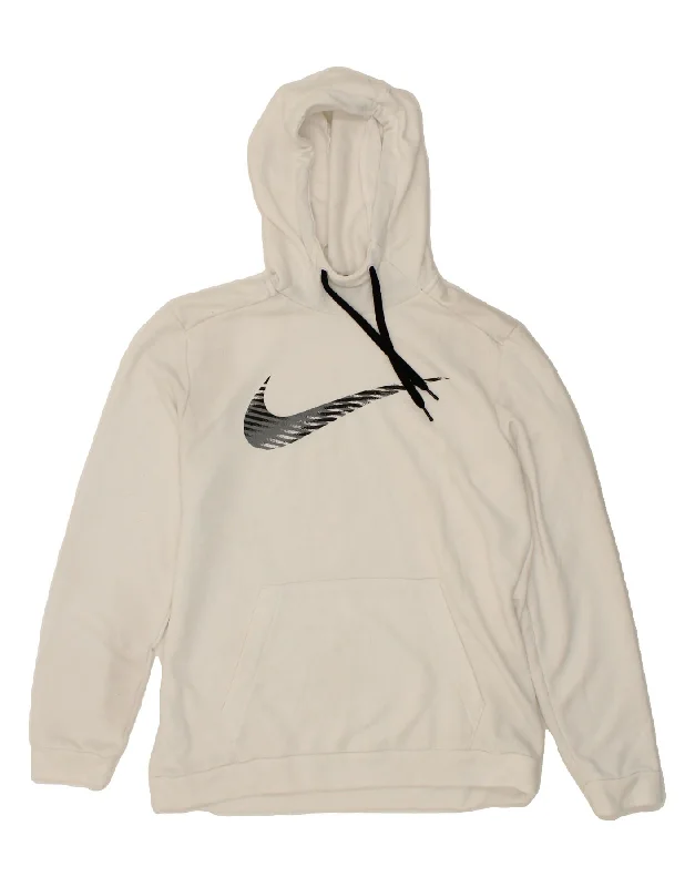 NIKE Mens Graphic Hoodie Jumper Medium White Polyester Hoodie with Tied Waist Feminine Flattering NIKE Mens Graphic Hoodie Jumper Medium White Polyester Hoodie with Tied Waist Feminine Flattering