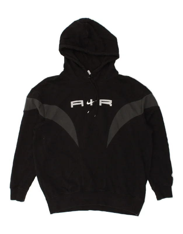 NIKE Mens Graphic Hoodie Jumper XS Black Colourblock Cotton Hoodie with Bell Sleeves Flared Feminine NIKE Mens Graphic Hoodie Jumper XS Black Colourblock Cotton Hoodie with Bell Sleeves Flared Feminine