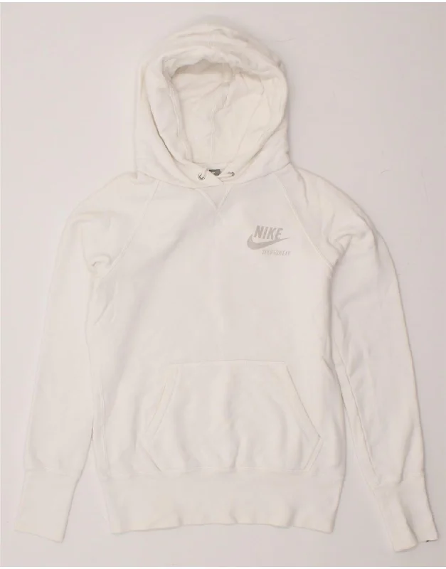 NIKE Womens Hoodie Jumper UK 12/14 Medium White Cotton Hoodie with Fur Luxurious Winter NIKE Womens Hoodie Jumper UK 12/14 Medium White Cotton Hoodie with Fur Luxurious Winter