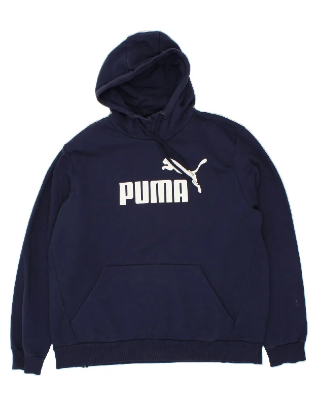 PUMA Mens Graphic Hoodie Jumper XL Navy Blue