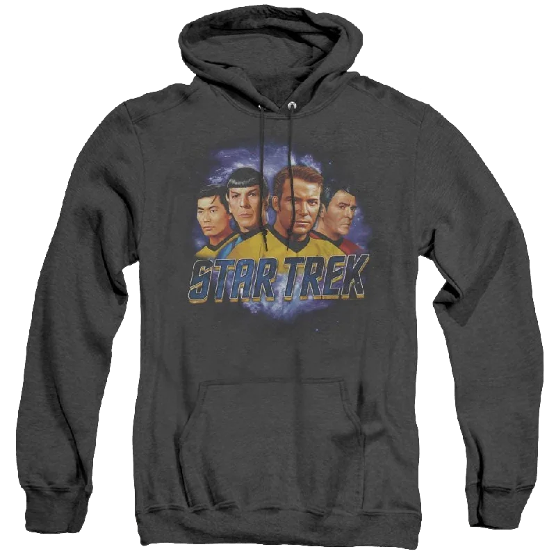 Star Trek The Original Series The Boys - Heather Pullover Hoodie Hoodie with Hem Embroidery Detailed Premium Star Trek The Original Series The Boys - Heather Pullover Hoodie Hoodie with Hem Embroidery Detailed Premium