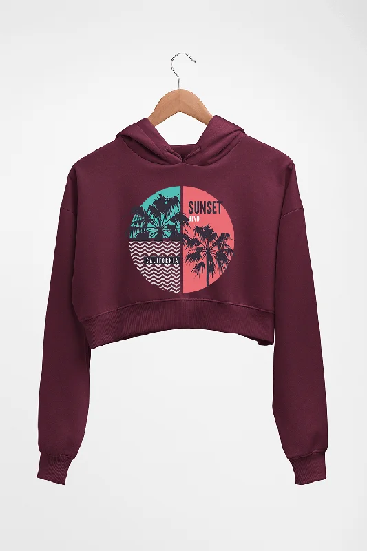 Sunset California Crop HOODIE FOR WOMEN