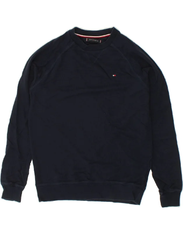 TOMMY HILFIGER Mens Sweatshirt Jumper Small Navy Blue Cotton Hoodie with Hem Drawcord Adjustable Customizable TOMMY HILFIGER Mens Sweatshirt Jumper Small Navy Blue Cotton Hoodie with Hem Drawcord Adjustable Customizable