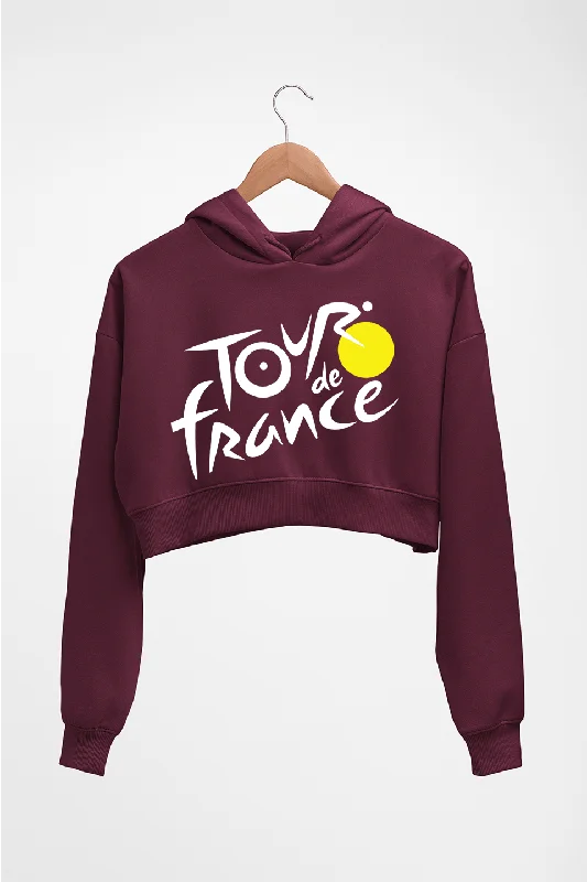 Tour de France Crop HOODIE FOR WOMEN Hoodie with Contrast Stitching Detailed Premium Tour de France Crop HOODIE FOR WOMEN Hoodie with Contrast Stitching Detailed Premium