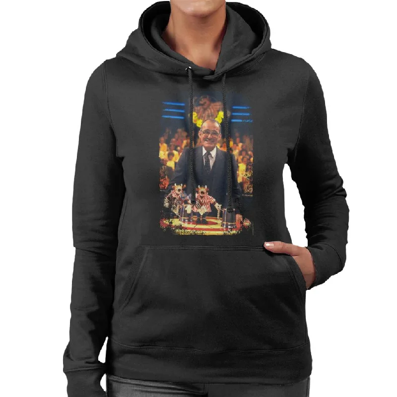 TV Times Jim Bowen Presenter Of Bullseye Women's Hooded Sweatshirt